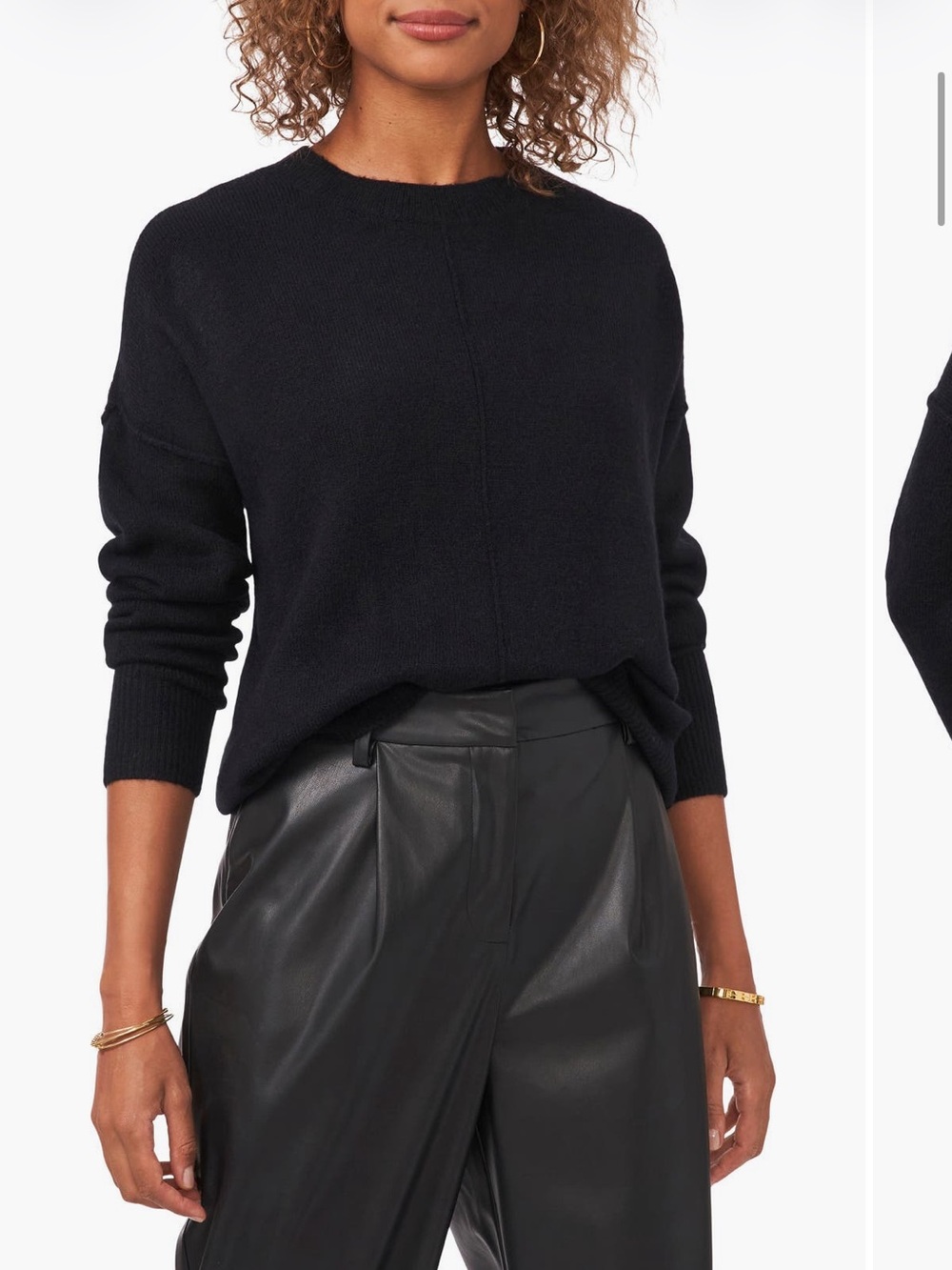Vince Camuto Exposed Seam Crewneck Sweater